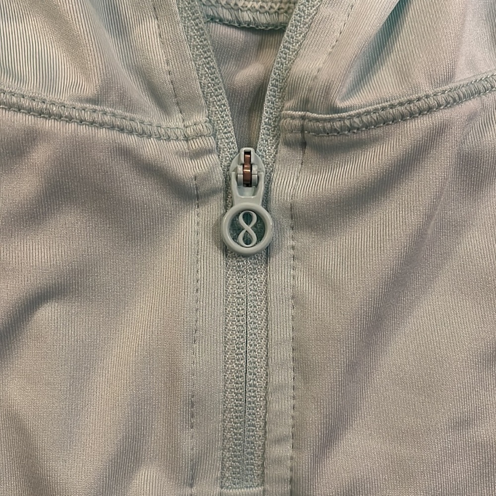 Aqua Hooded Quarter Zip Long Sleeve Top - Picture 7 of 12
